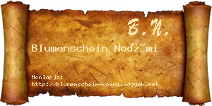 Blumenschein Noémi névjegykártya