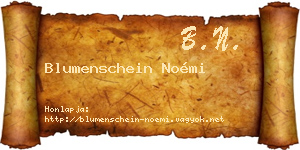 Blumenschein Noémi névjegykártya